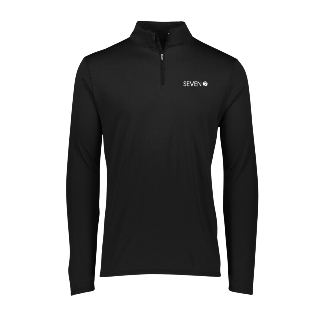 SEVEN logo black quarter zip